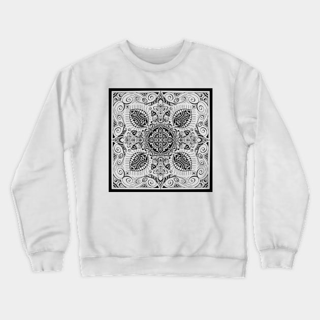 Black Ornate Crewneck Sweatshirt by ilhnklv